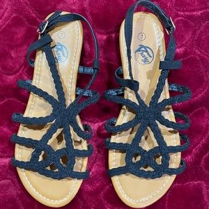 Trary Braided Strap Open Toe Flat Sandals